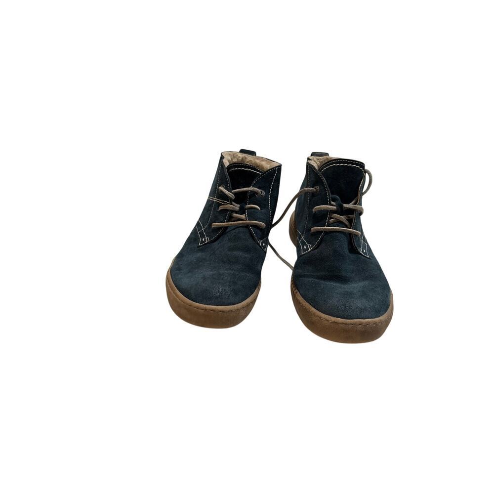 Josef Seibel Women’s Navy Suede Faux Fur Lined Chukka Ankle Boots US 11